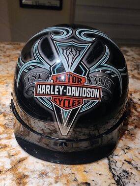 Harley-Davidson Women's Black Graphic Motorcycle Half Helmet